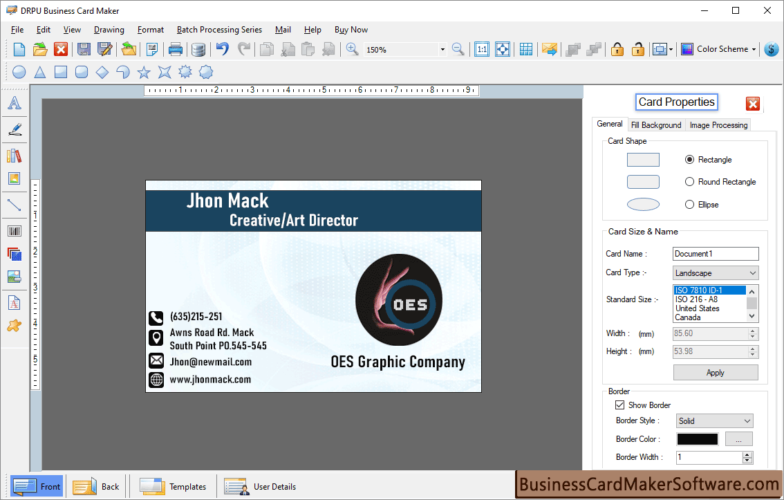 How to design business card maker software procedure process