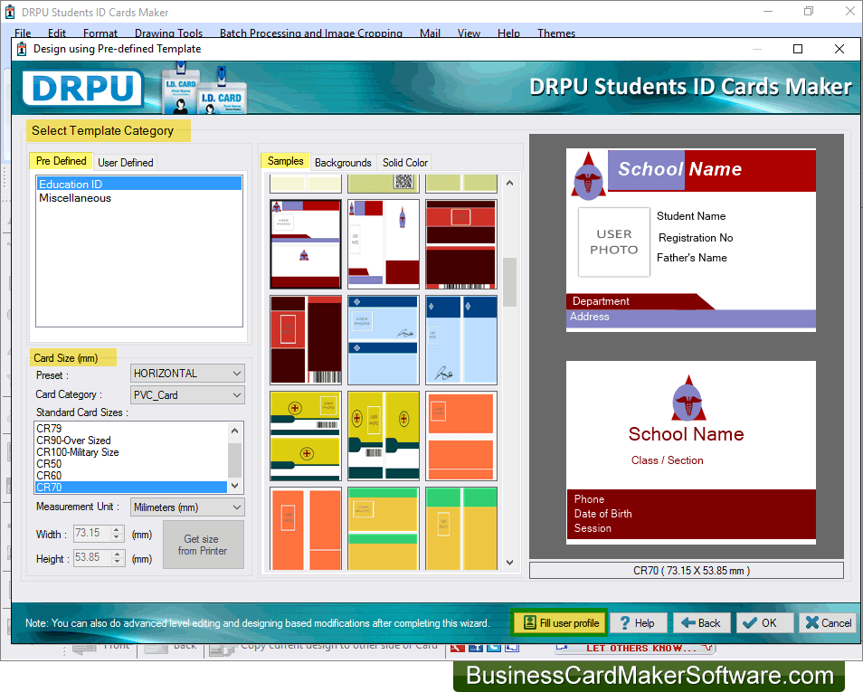 student id cards maker software screenshots to learn how to design