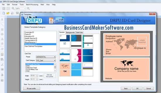 Identity Card Designing Program screenshot