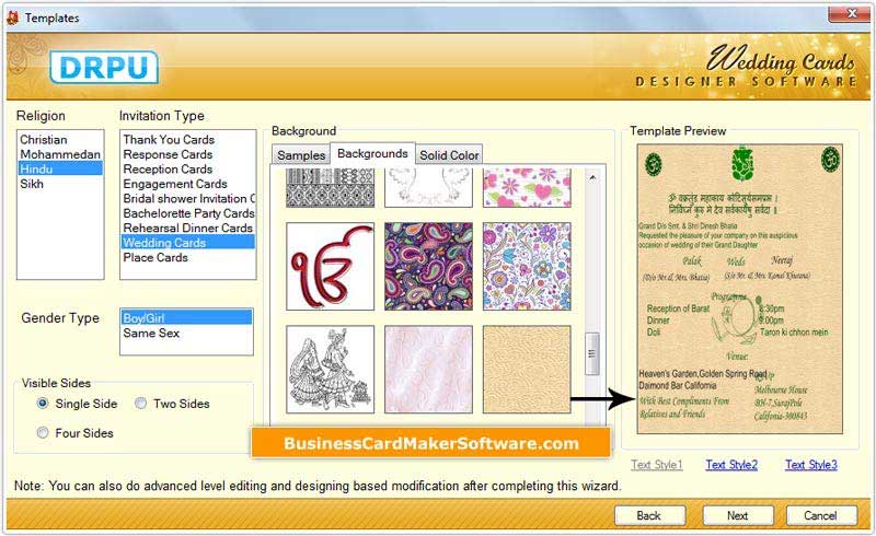 Wedding Card Maker Software screenshot