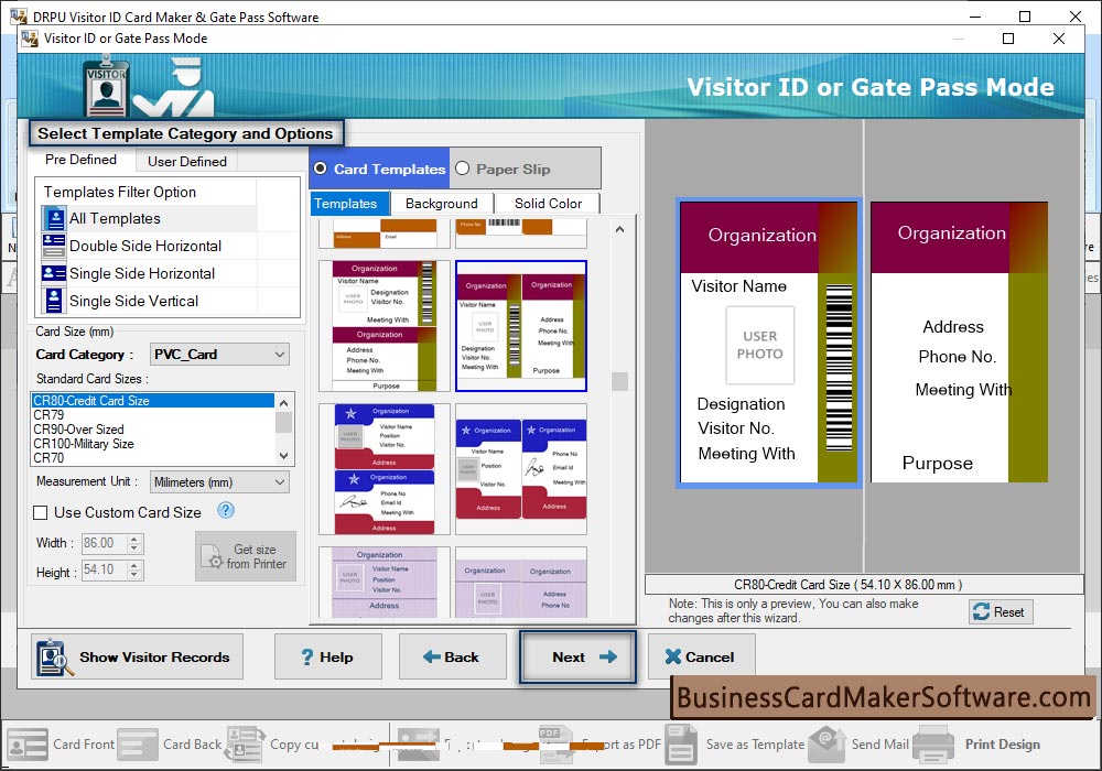 Choose any one pre-defined ID Card Design Sample