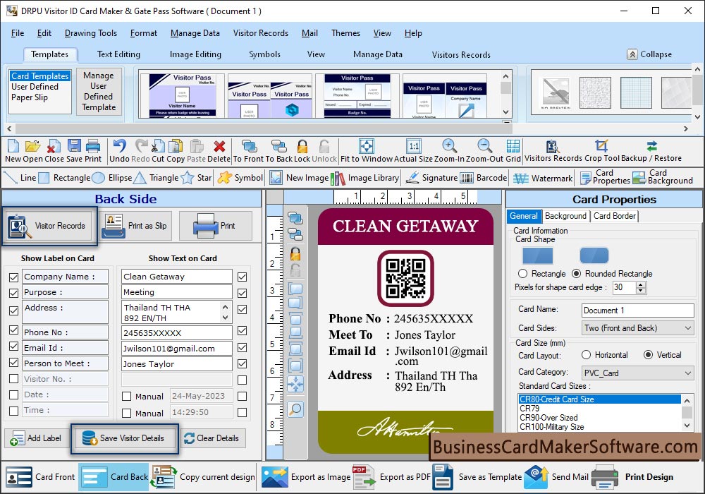 Visitors ID Cards Maker Software