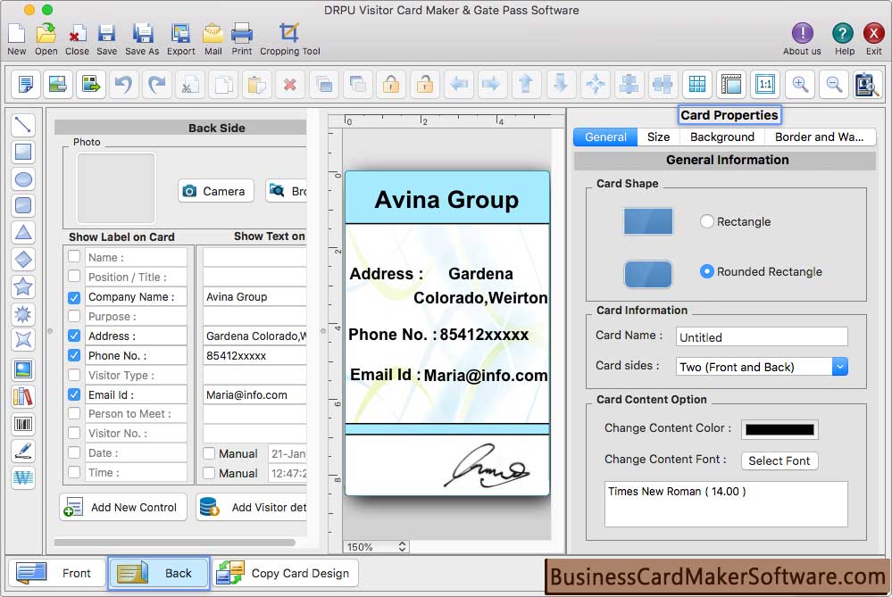 Mac Gate Pass ID Cards Maker Software